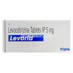 Levorid　レボリド、ジェネリックザイザル　Xyzal、レボセチリジン二塩酸塩5mg　箱